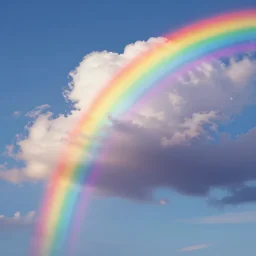 rainbow clouds, digital art, octane render