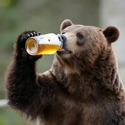 bear drinking a beer