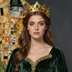 annasophia robb as celtic princess, golden crown, dark green dress, highly detailed, digital painting, artstation, concept art, sharp focus, illustration, art by gaston bussiere, gustav klimt, aleksi briclot