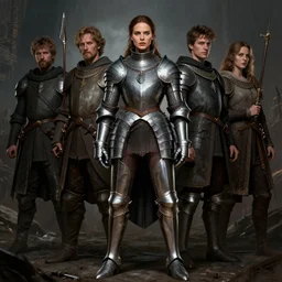 full body portrait of kate beckinsale as joan the d'ark in knight armor, medieval, colourised, face portrait, epic, tragic, military art, fantasy, dieselpunk, hd shot, digital portrait, beautiful, artstation, comic style, by artgerm, guy denning, jakub rozalski, magali villeneuve and charlie bowater