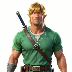 Portrait of Dwayne Johnson as Link, The Legend of Zelda, The Rock, Nintendo, studio lighting, model, HDR, 24MP, fantasy, high detail, elegant, digital painting, natural light, vibrant, intricate, textured skin, highly detailed, artstation, sharp, focus, illustration, Anna Dittmann, Ilya Kuvshinov, Nikolay Makovsky