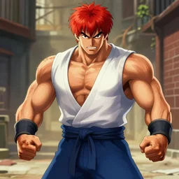 street fighter character with dirty hands