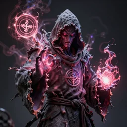 a necromancer pulsing with necrotic energy, art by yoshitaka amano, power auras, sigils, tattered cloth robes, substance 3 d painter, pbr textures, physical based rendering, cinematic, hyper realism, high detail, octane render, unreal engine, 8 k, smooth gradients, high contrast, depth of field, aperture f 2