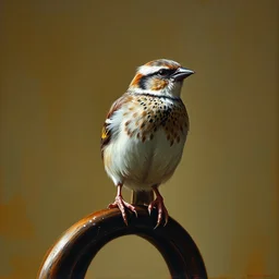 oleo, sharp focus, an oil painting of a sparrow perched on a chair, artstation, by diego velazquez, highly detailed