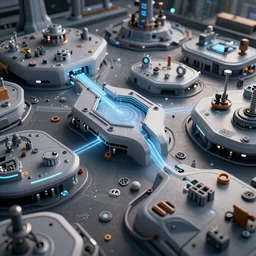 close-up photo of plataforms, biomorphic futuristic plataforms, various items, plataform game, ray , exploded view, cybernetics, ArtStation HD, reimagined by industrial lightning, 3d, design cryengine unreal engine Grasshoppers parametric voronoi 3d parallax
