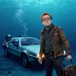 doc brown and the delorean underwater