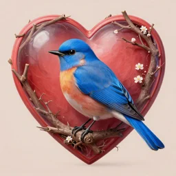 a beautiful hyper realistic detailed matte painting of a bluebird trapped inside a heart, by takashi marakami, by takato yamamoto, by tatsuro kiuchi, trending on artstation and deviantart