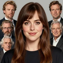 photo of dakota johnson with simple smile paint detailed digital artstation, portrait hd 4 k, y greg rutkowski and gaston bussiere and craig mullins and j. c. leyendecker, hd