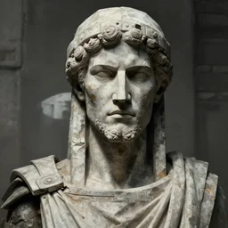 close up concept art of an ancient greek character, by robert irkman, by ayami kojima, brutalism
