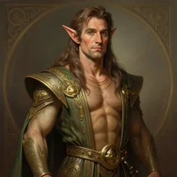 portrait of stephen colbert as an elf, long hair, d & d, muscular! fantasy, intricate, robes, elegant, highly detailed, digital painting, artstation, concept art, smooth, sharp focus, illustration, art by artgerm and greg rutkowski and alphonse mucha