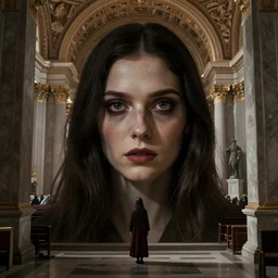 Portrait of Secrets inside the Vatican, Horror,Trending artstation, cinematográfica, digital Art