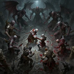 a ultra detailed matte paining of kratos fighting trapped in bloodborne killing the great ones, elden ring art, cosmic horror, liminal space, ultrawide lens, aerial photography, d & d, fantasy, intricate, highly detailed, digital painting, artstation, concept art, sharp focus, illustration, art by greg rutkowski and rembrandt