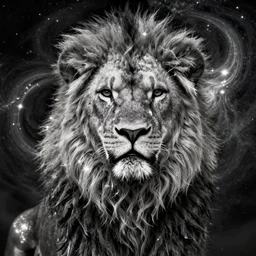 leo the lion!!!! highly detailed, high contrast, light reflection, trippy, nebula, trending on art station by artgem, by peter mohrbacher, by wlop, by ruan jia