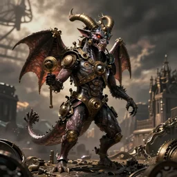 “photorealistic steampunk demon”