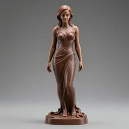 ! dream chocolate! sculpture of emma watson, fully clothed, studio lighting