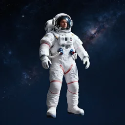 wide angle full body of man in cosmos in space suit as unimaginably beautiful, gorgeous, elegant, young astronaut, anime, manga, kim jung gi, irakli nadar, bright colors, starts shining, intricate linework, white fur, unreal engine 5 highly rendered, global illumination, radiant light, detailed