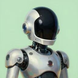 portrait of an intricate robot, knight helmet, daft punk, soft round whimsical digital illustration, art by Artgerm, painting by Albert Edelfelt, pale green background