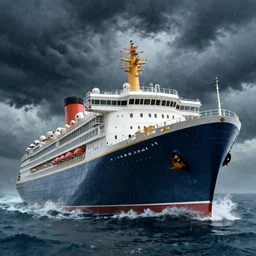 movie poster of sinking cruise ship during thunderstorm, hyperdetailed, artstation, cgsociety, 8 k