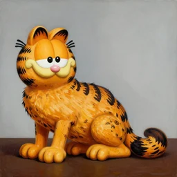 Garfield ouroboros, surreal painting by Salvador Dali