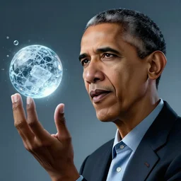 a portrait of obama casting ice - ball and shoot it, cyberpunk concept art, trending on artstation, highly detailed, intricate, sharp focus, digital art, 8 k