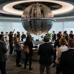 photos of an office party inside the Death Star