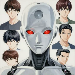 sparks, cyborg, red eyes, painting by greg ruthowski, yoshikata amano, yoji shinkawa, alphonse murac, collaborative artwork, beautifully drawn, heavily detailed