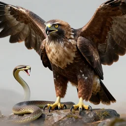 i am a bird of prey, snake - devouring, talons - ripping, unreal engine 5, digital art, octane render, 1 6 k