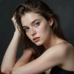 beautiful oil matte portrait painting, eva green posing langourously, art by anders zorn, wonderful masterpiece highly detailed, beautiful cinematic light deep focus, elegant, digital painting, smooth, sharp focus, blue eyes, dramatic illumination, ultra realistic, 8 k, art by artemisia lomi gentileschi and caravaggio