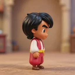 side view, pixar aladdin as nendoroid, 8 k hd dof, kodak film,
