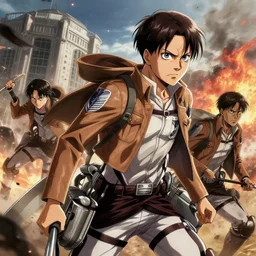 Still from Attack On Titan Titan invasion of Dallas Texas, intricate, 8k highly professionally detailed, HDR, CGsociety