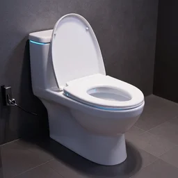razer rgb gaming toilet, wide shot, photography, unsplash, 4 k, realistic