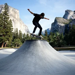 skateboarding on top of half dome, yosemite