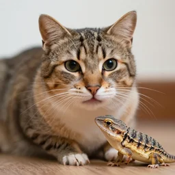 a cat - hamster - hybrid reptile. animal photography,