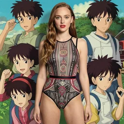 a beautiful boyish natalie portman alluring instagram model, wearing elegant japanese hiphop leotard outfit with subtle mayan patterns and native fashion, aztec street fashion bathing suit, jrpg fashion, gapmoe yandere grimdark, trending on pixiv fanbox, painted by greg rutkowski makoto shinkai takashi takeuchi studio ghibli, akihiko yoshida
