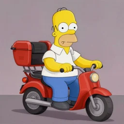 Homer Simpson as Ghost Rider, 4k painting