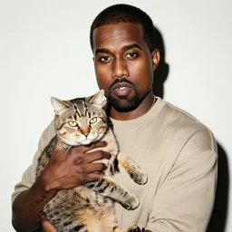 kanye west with a cat