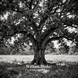 one big tree of oak, field, mystic, art by William Blake, lomography, analogue photo quality, monochrome, blur, unfocus