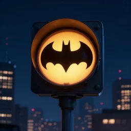 batman signal in the city's night sky
