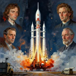 a highly detailed epic cinematic concept art cg render digital painting artwork : soviet space launch. by greg rutkowski, in the style of francis bacon and syd mead and norman rockwell and beksinski, open ceiling, highly detailed, painted by francis bacon and edward hopper, painted by james gilleard, surrealism, airbrush, ilya kuvshinov, wlop, stanley artgerm, very coherent, triadic color scheme, art by takato yamamoto and james jean