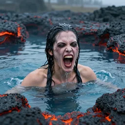 shriek bathing in a pool of lava.