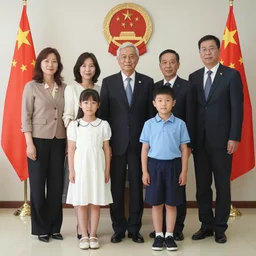 key visual of a family posing for a photo, official media