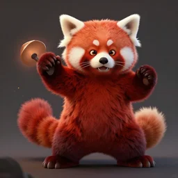 Anthropomorphic red panda character, kung fu, high fantasy, World of Warcraft, pandarin, splashcreen character art, artstationhd, trending on artstation, detailed fur, beautiful cinematic