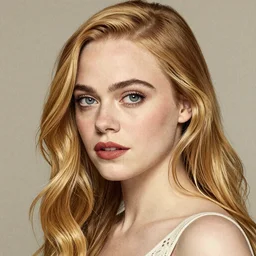 Elle Fanning, extremely detailed masterpiece, illustration, by Michael Sowa,