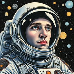 portrait disco astronaut painted in jacek yerka style drawn by takato yamamoto, art deco, intricate acrylic gouache painting, high detail, sharp high detail, artstation