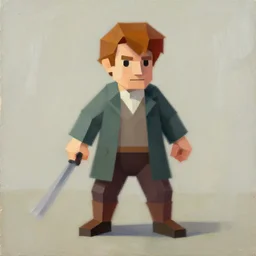 low poly playstation 1 hagrid, painting by phil hale, fransico goya,'action lines '!!!, graphic style, visible brushstrokes, motion blur, blurry, visible paint texture, crisp hd image