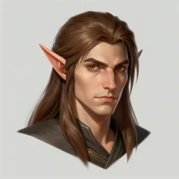 fantasy male wood elf assassin, head and shoulder portrait, brown hair, D&D, Pathfinder, Digital Art, D&D Character Commission, Trending on Artstation