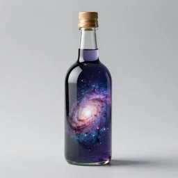 a bottle with a galaxy inside
