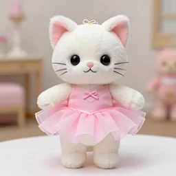 a plush toy cat wearing a pink ballerina costume, 4 k