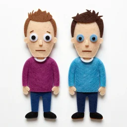 beavis and butt - head made out of felt