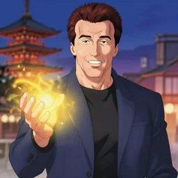 sylvester stallone as anime character, kyoto animation, magical